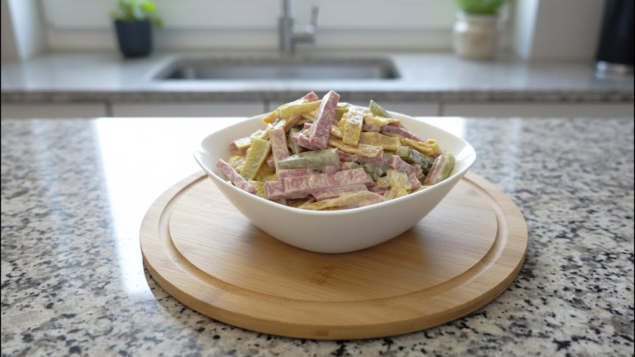 Готую цей салат постійно — зникає зі столу першим! 🥗🔥 САЛАТ МІНІСТЕРСЬКИЙ — простий і ситний! ❤️