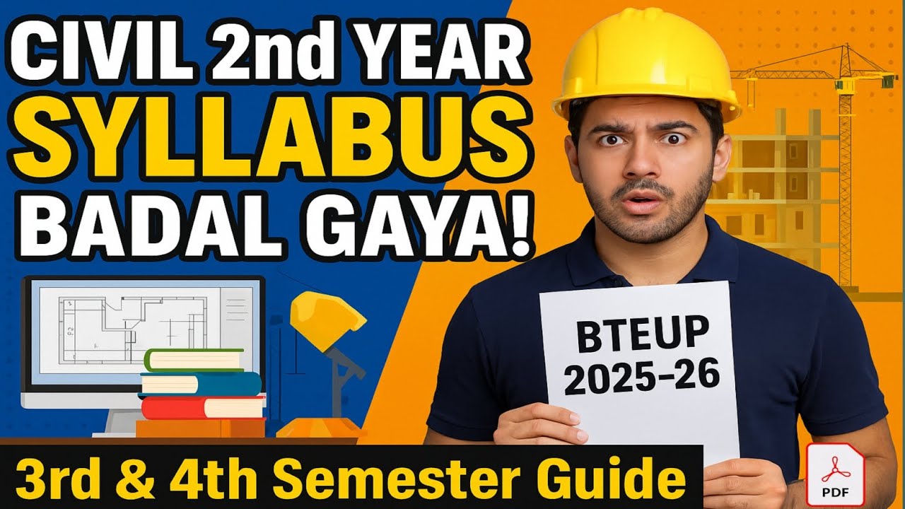 BTEUP Civil 2nd Year Syllabus 2025&ndash;26 🔧 | 3rd & 4th Semester Full Breakdown + PDF Link