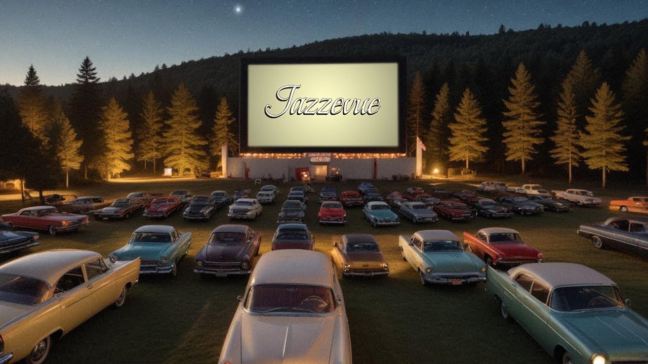 Timeless Jazz with Retro Movie Scenes at the Drive-In