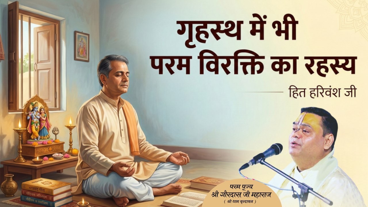 गृहस्थ में भी परम विरक्ति का रहस्य | हित हरिवंश जी | गौरदास जी महाराज | Gaurangera Path #katha