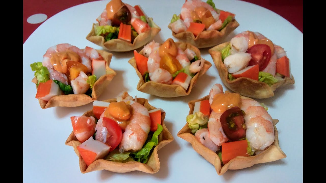 #cestitasobleas 🎄CESTITAS DE CÓCTEL DE LANGOSTINOS CON MASA DE EMPANADILLAS  // BEATRIZ-COCINA.