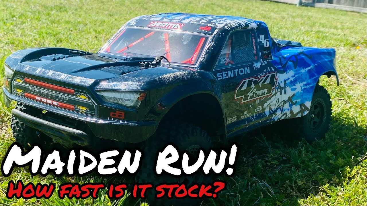 Arrma | Senton 4x4 3s blx | First run |  stock speed test | ramp jumps |