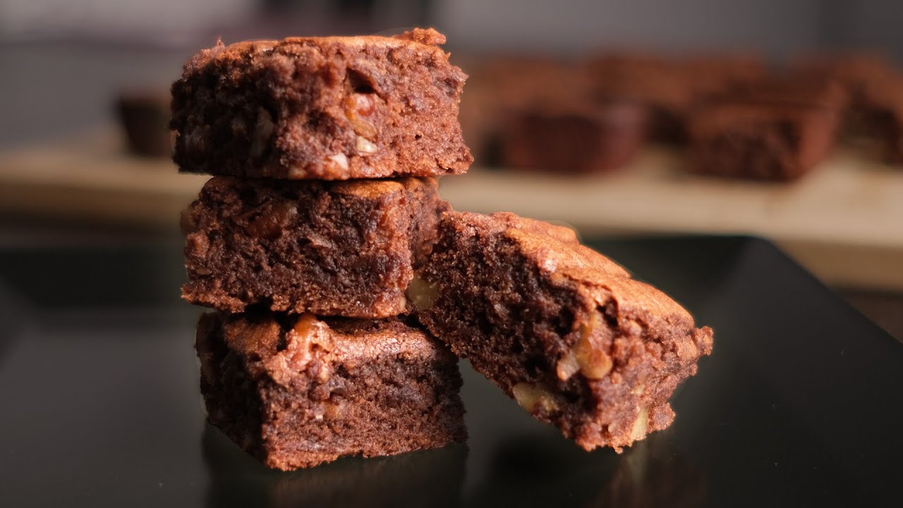Saftige Bananen Nutella Brownies - Der einfache Partysnack!