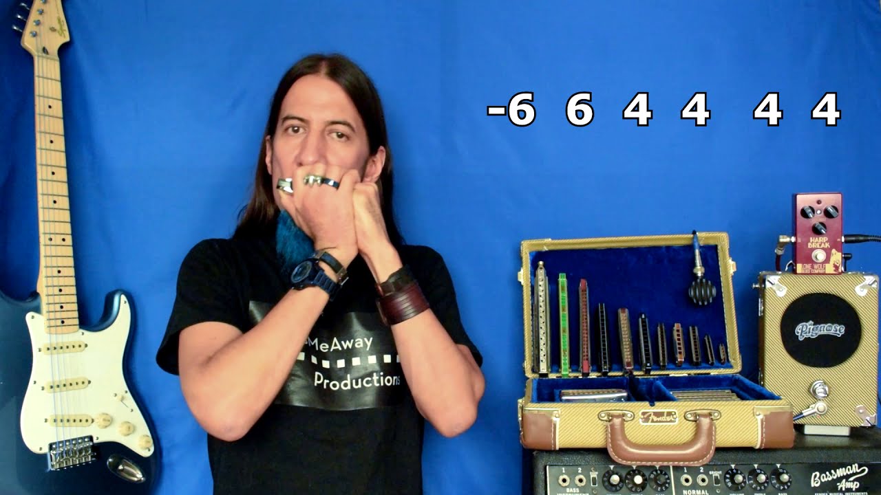 6) DOS  VUELTAS DE BLUES SENCILLAS SIN BENDINGS CON TABLATURA | Curso de armónica | Aprende armónica