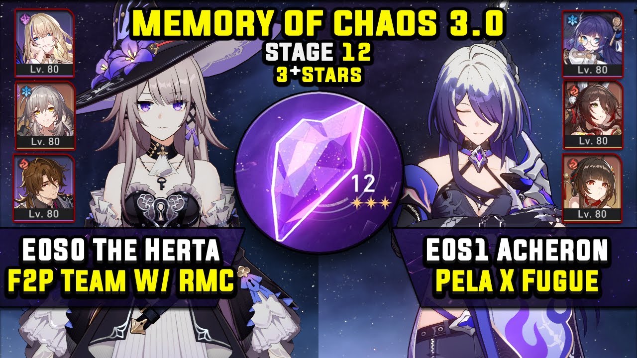 E0 The Herta F2P Carry & E0 Acheron Carry W/ Fugue (3 Stars) Memory Of Chaos 12 Honkai Star Rail 3.0