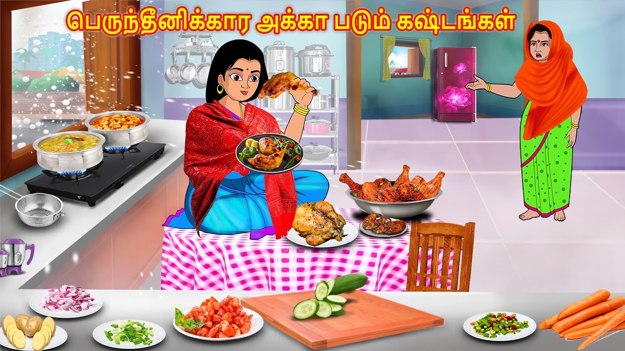 பெருந்தீனிக்கார அக்கா படும் கஷ்டங்கள் | Tamil Moral Stories | Stories Dunia Tamil