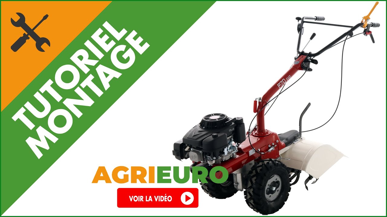 Montage du Motoculteur multifonctions Eurosystems P70 EVO avec fraise 55 cm - moteur Loncin 224 OHV