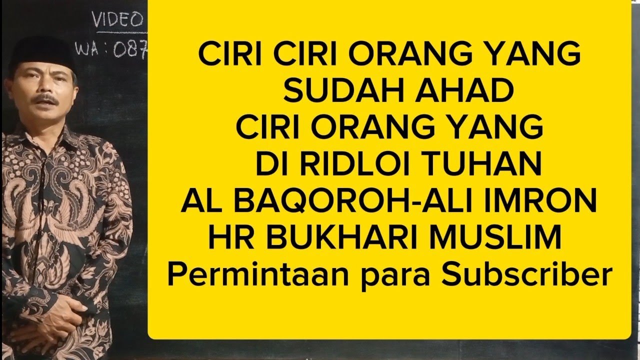 CIRI ORANG YG SUDAH AHAD... Simak video selengkapnya