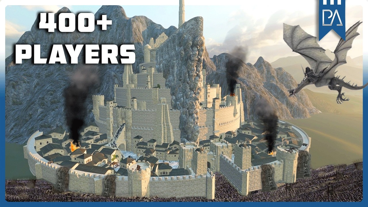 What 400+ Players Fighting at Minas Tirith Looks Like – Bannerlord