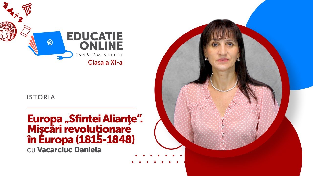 Istoria, Clasa a XI-a, Europa „Sfintei Alianţe”. Mişcări revoluţionare în Europa (1815-1848)