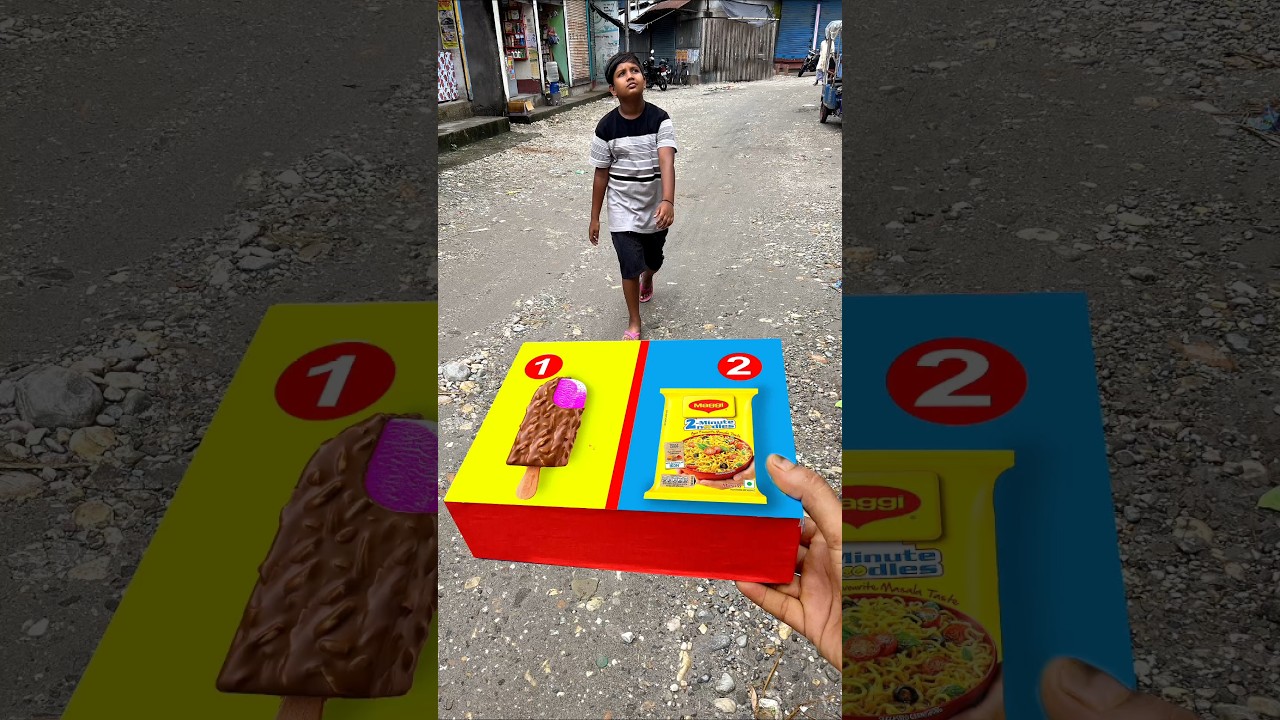 Wow CHOCOLATE ICE-CREAM🤩🎁or Maggie🤔Aapka favourite kon sa hai? Wait for last #shorts #icecream
