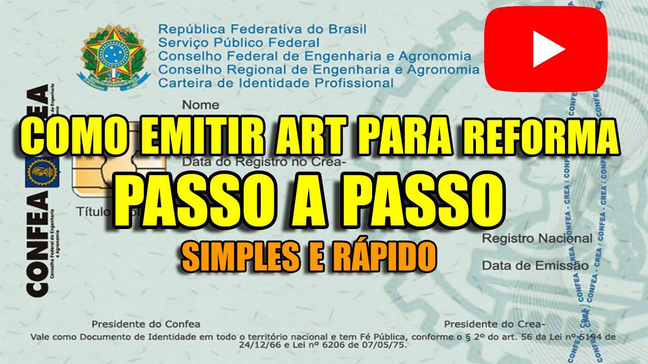 COMO EMITIR ART PARA REFORMA PASSO A PASSO, SIMPLES E RÁPIDO [Engenharia civil]