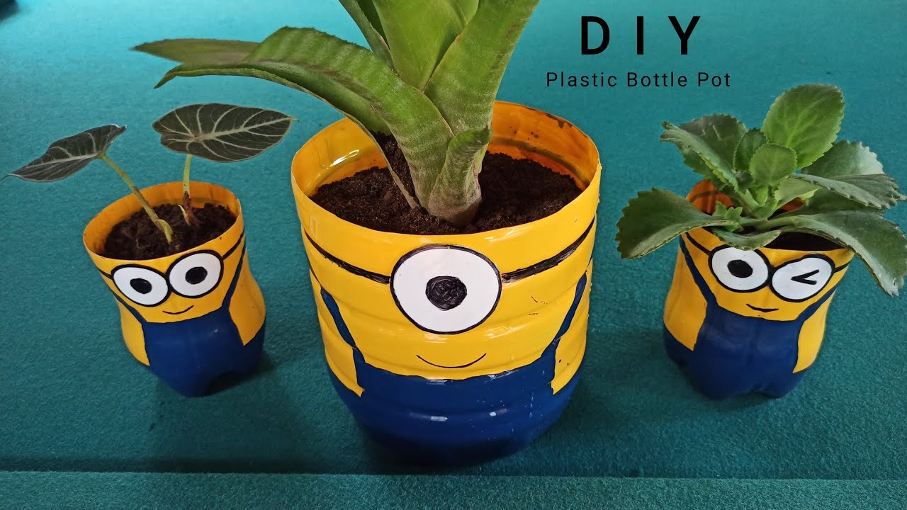 PLASTIC BOTTLE PLANT POT MINION