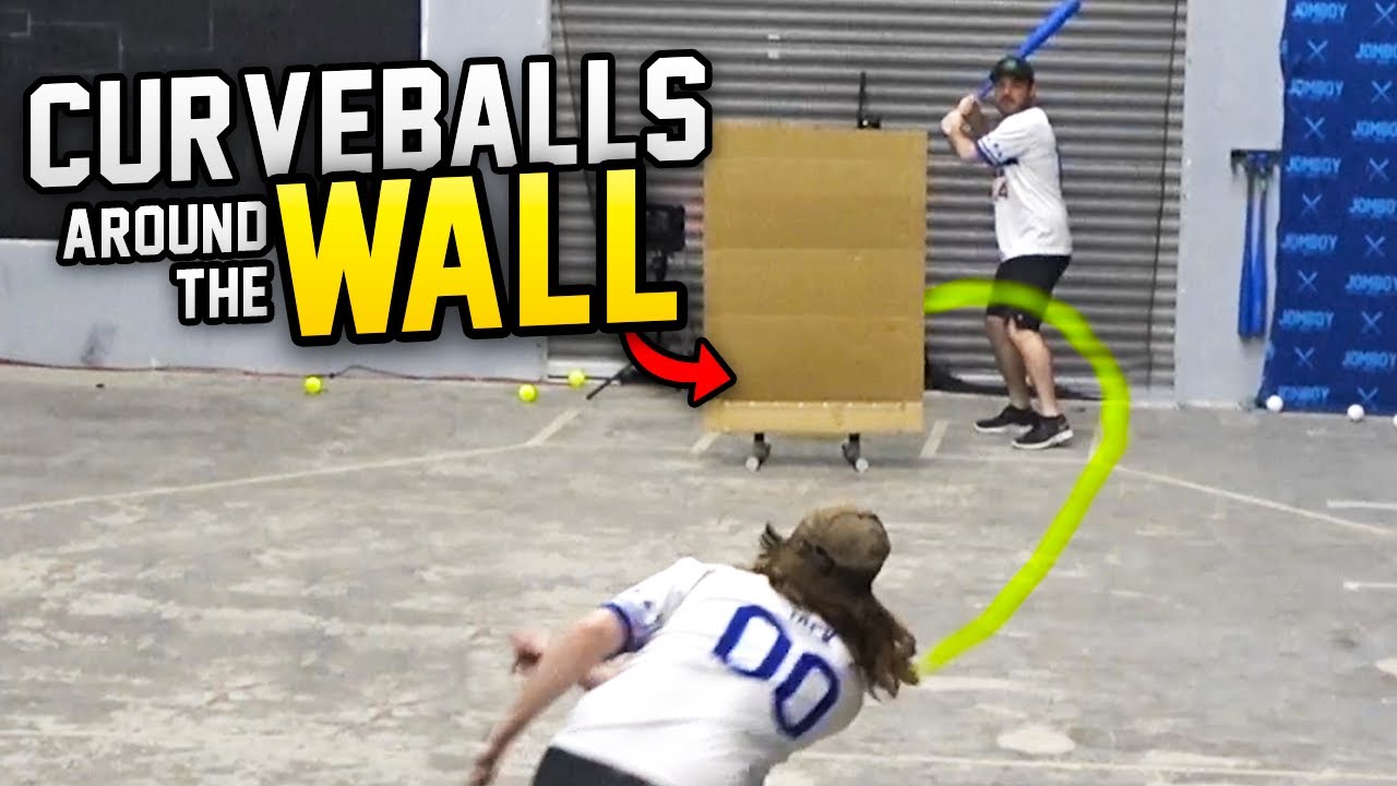 Can we throw curveballs around a wall for strikes?