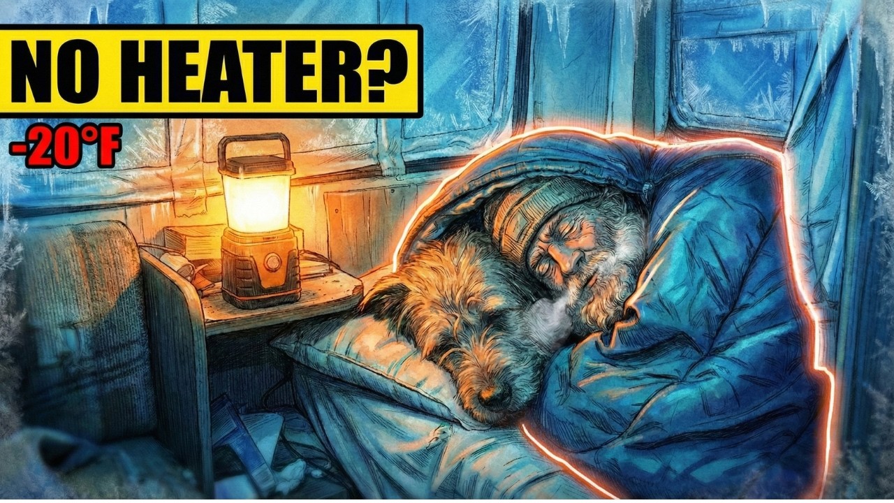 NO HEATER? How Homeless People Survive -20°F In A Freezing RV