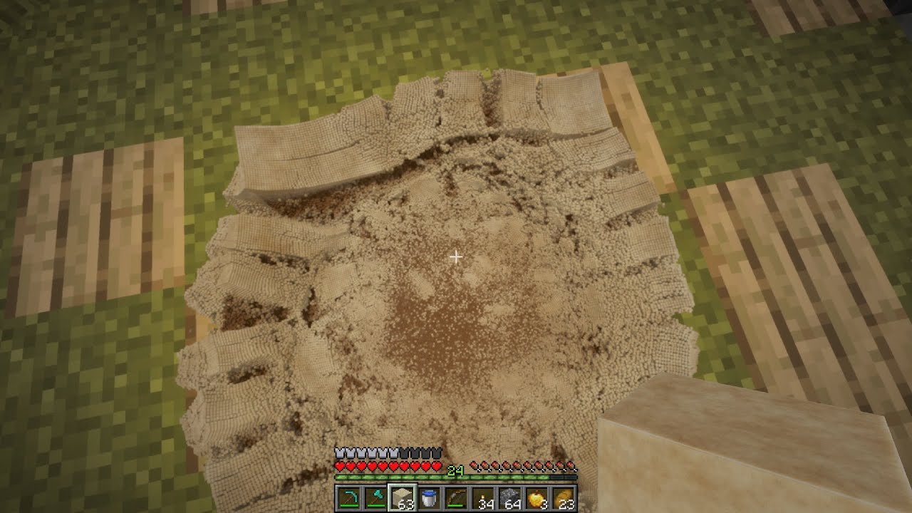 Realistic sand physics in Minecraft