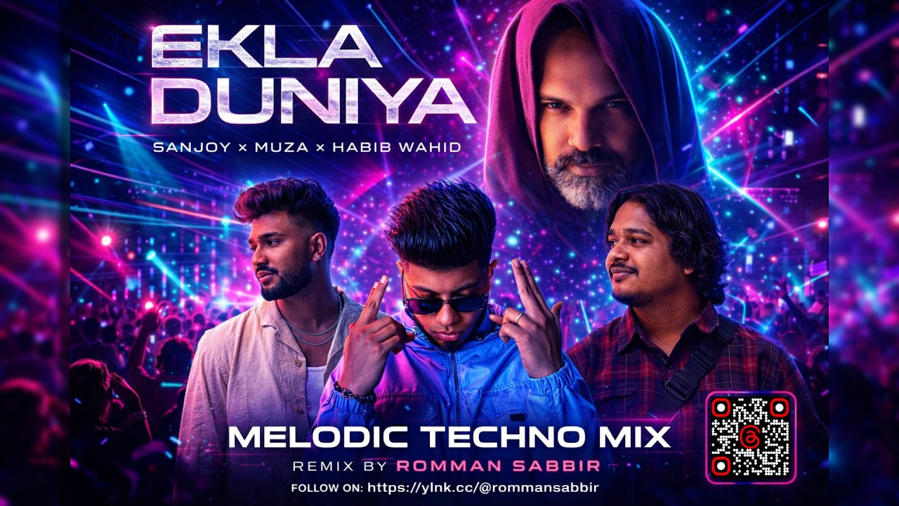 Ekla Duniya (Melodic Techno Mix) | Romman Sabbir | Habib Wahid, Sanjoy, Muza, Qinetic Music