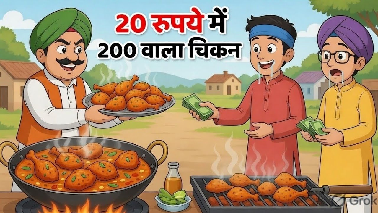 20 रुपये में 200 वाला चिकन! जादुई कड़ाही का कमाल | जग्गू की कहानी | Hindi Moral Story