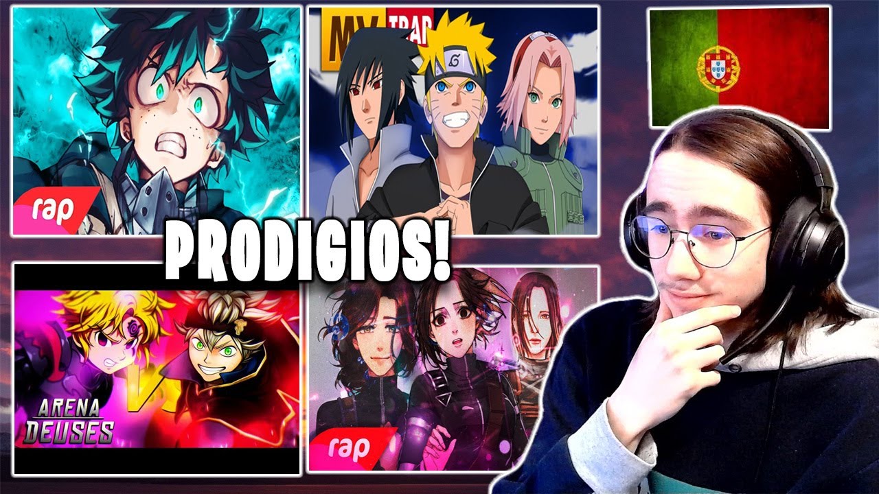React 4 em 1 - Meckys Midoriya - MVTRAP Time 7 - Play Nerd {Rap} Meliodas Vs Asta e Fanit Sasha