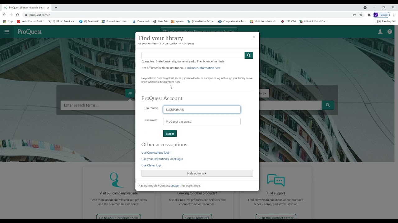How to Access Proquest Research Library