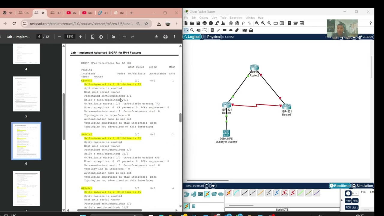jarkom 3 1 2 Lab   Implement Advanced EIGRP for IP