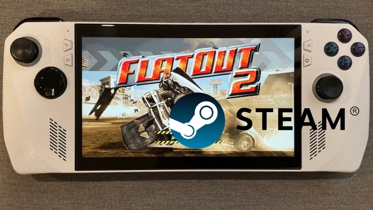 Flat Out 2 Steam game play on Rog Ally.