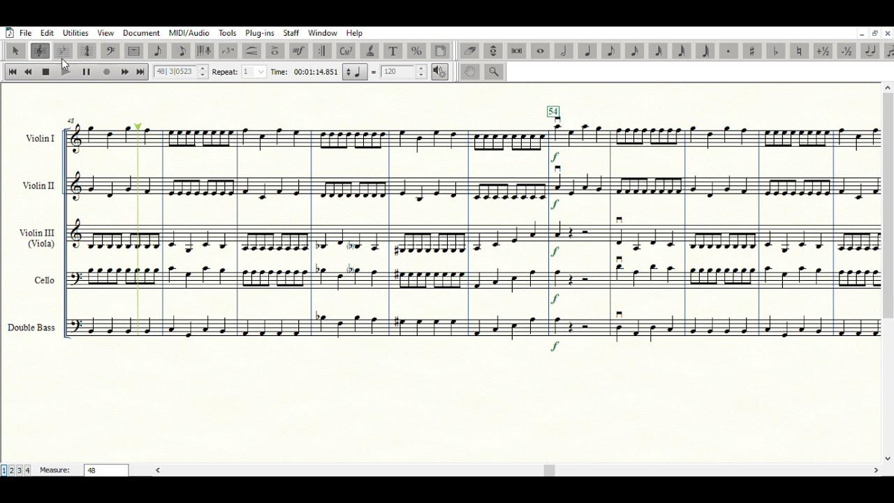 Sinfonia en A menor Telemann  - Score cuerdas