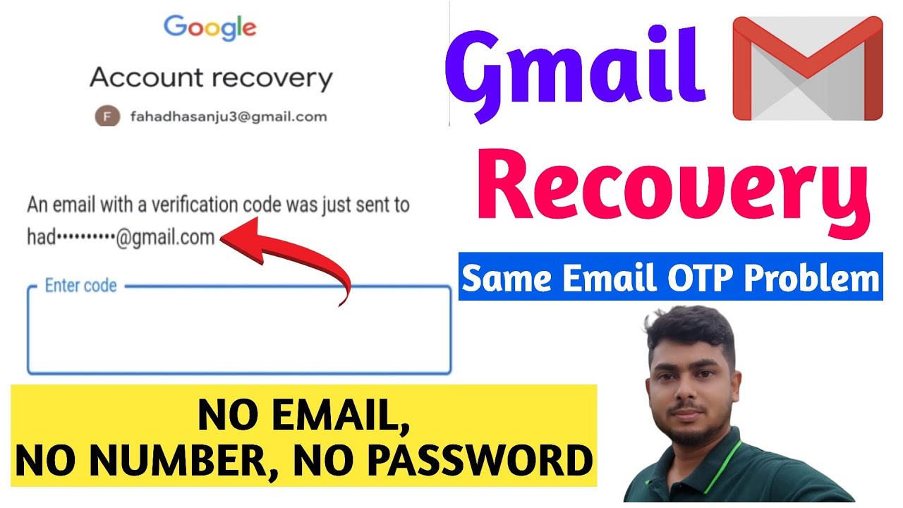 Восстановление Gmail: Проблема с OTP-кодом в том же почтовом ящике без пароля, телефона и двухфак...