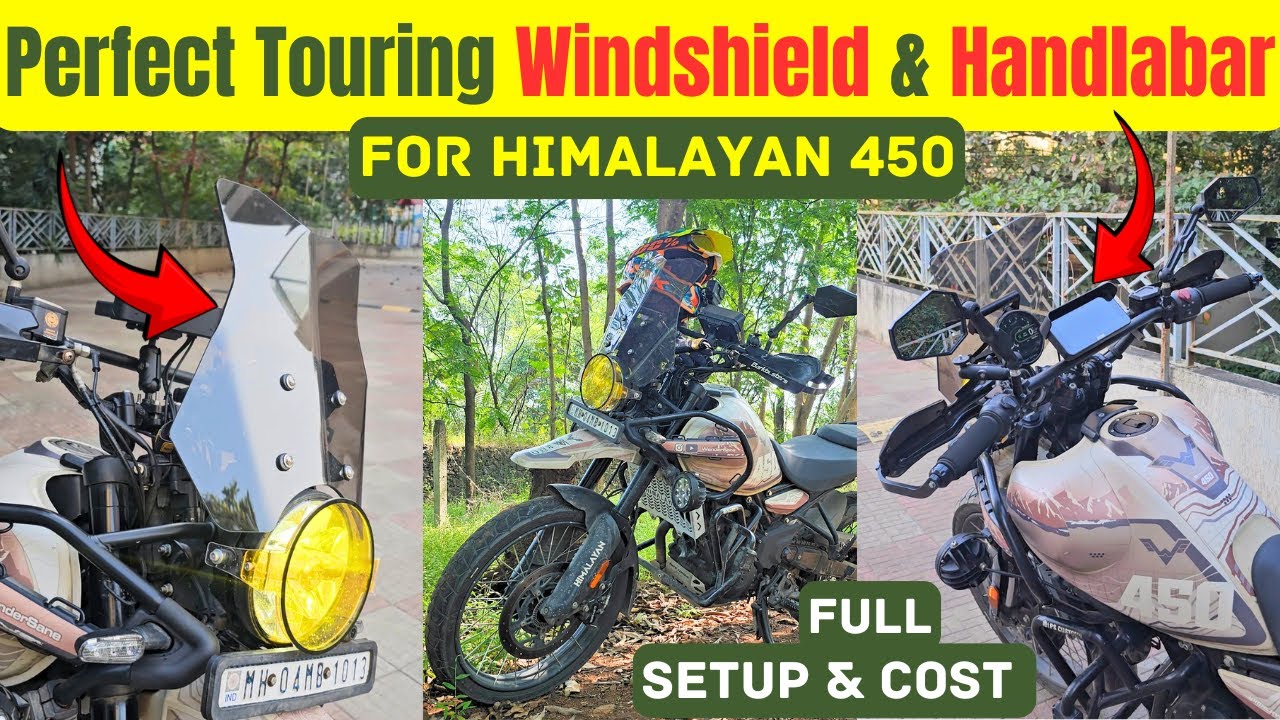 HIMALAYAN 450 - BEST TOURING WINDSHIELD & HANDLEBAR | Installation, Demo & Price | Cheaper Than RE