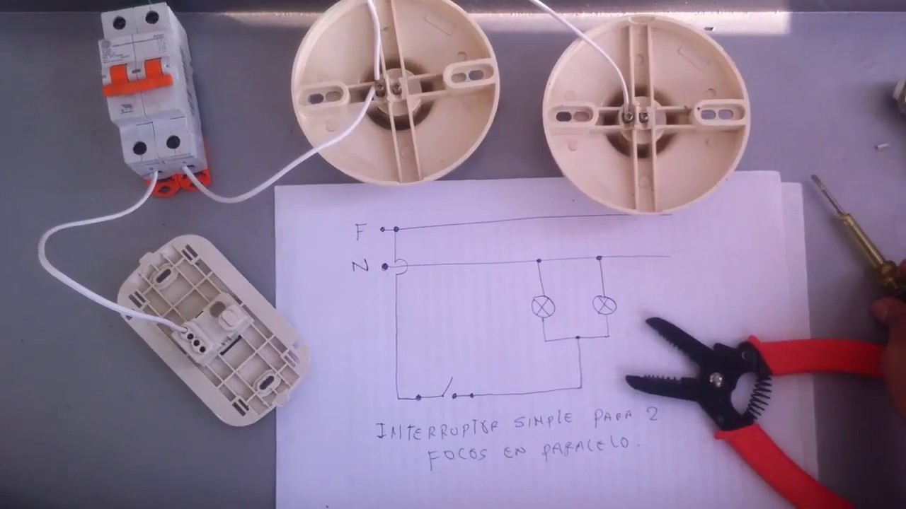 CÓMO CONECTAR LÁMPARAS EN PARALELO CONTROLADOS POR UN INTERRUPTOR SIMPLE