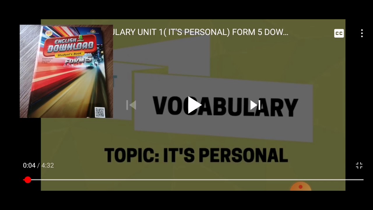 English form5: unit 1, vocabulary