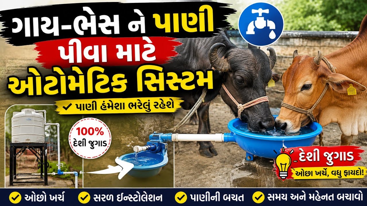 ગાય-ભેસ ને પાણી પીવા માટે ઓટોમેટિક સિસ્ટમ ⛲/ગાય-ભેસ ને પાણી પીવા માટે દેશી જુગાડ🚰 