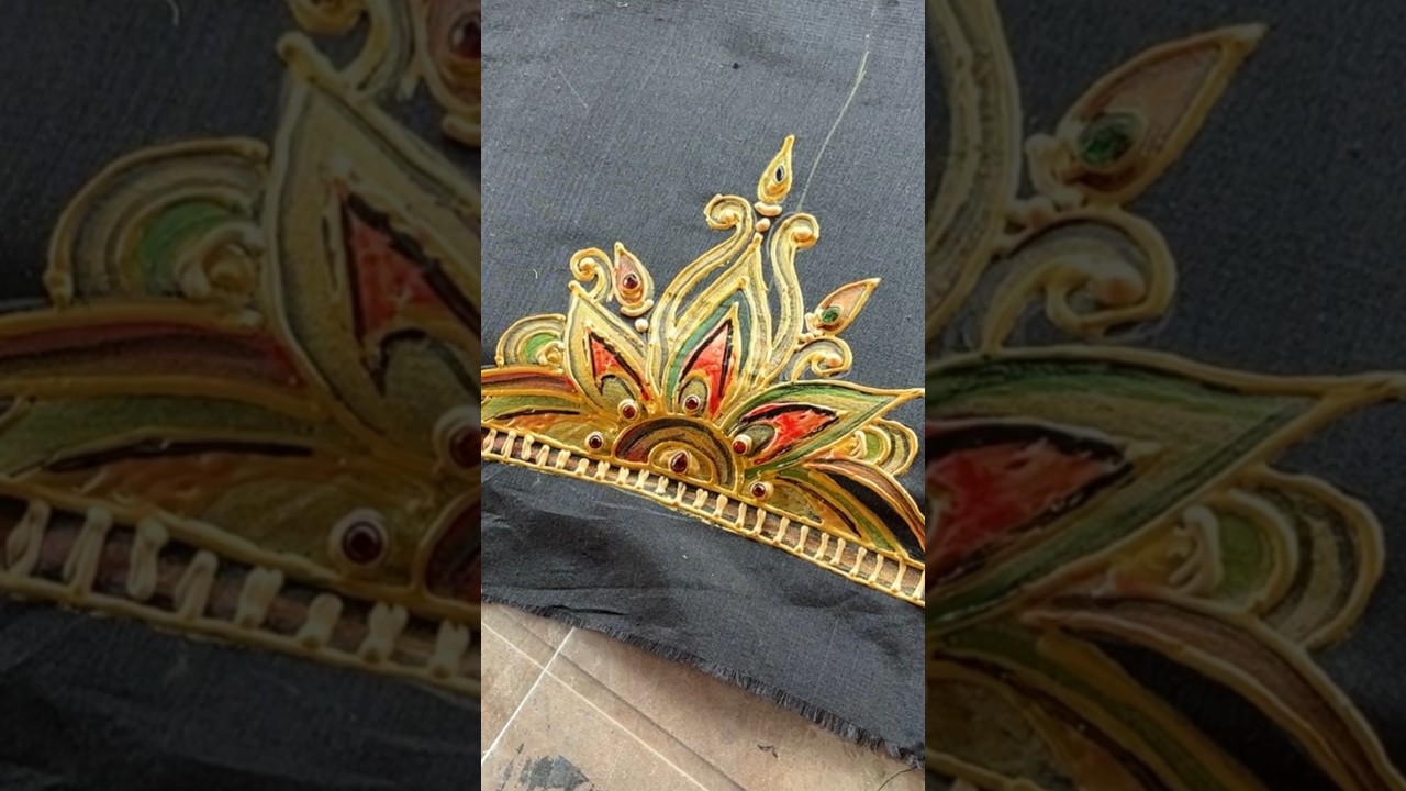 Fabric Tanjore painting for blouse boarders 