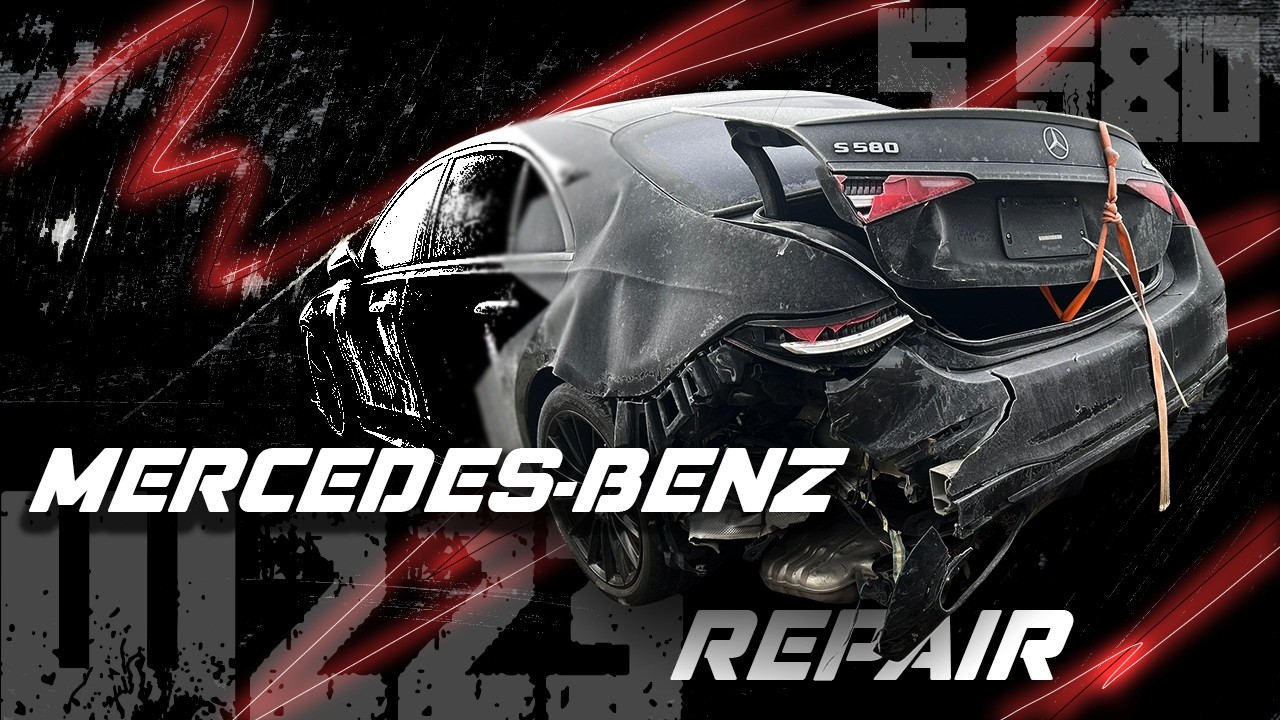 Destroyed Mercedes S-Class Aluminum Body Repair. Ремонт алюминиевого кузова Mercedes S-Class.