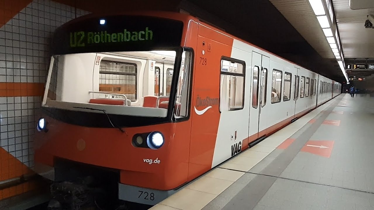 U-Bahn Nürnberg [DT3 Wagen 728] von FLUGHAFEN bis HAUPTBAHNHOF_4K