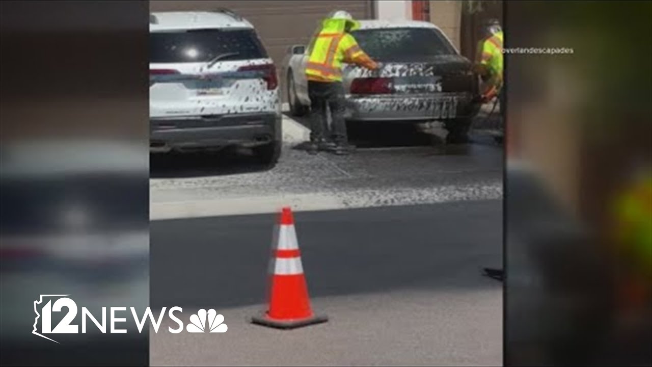 Construction mishap leaves homes, cars covered in sticky sealant