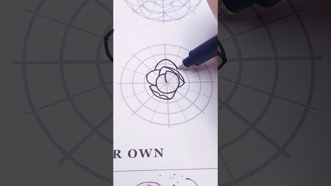 Drawing a camellia flower the best way I could figure out 😅🥰 #camellia