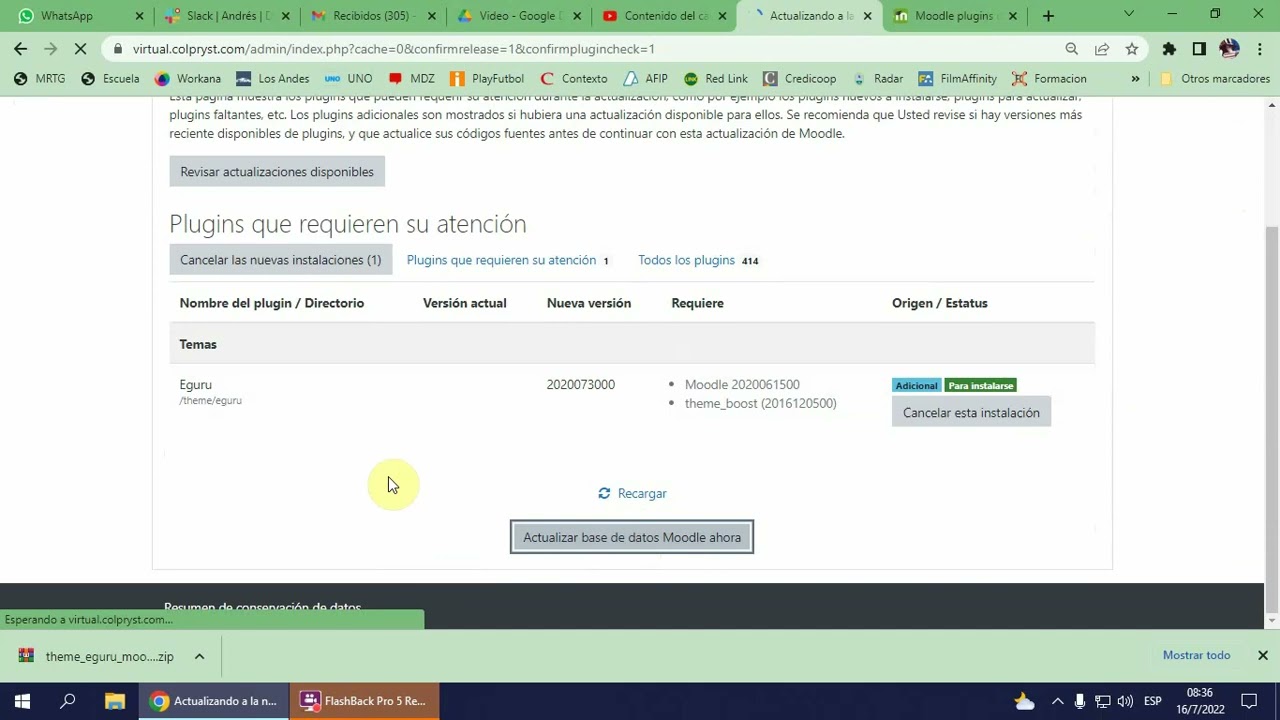 Moodle para Aministradores - Instalar Theme