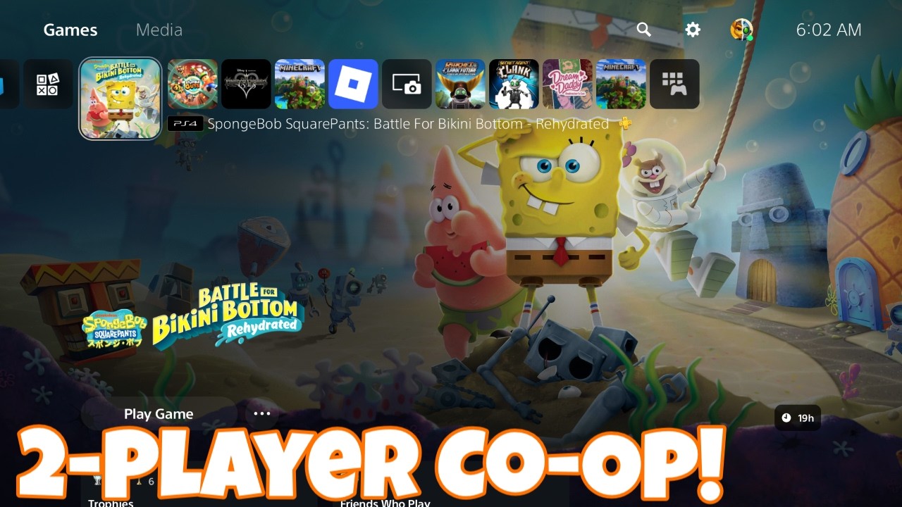 SpongeBob SquarePants: Battle for Bikini Bottom Rehydrated (2019) 2-Player Co-Op PS5 Gameplay!