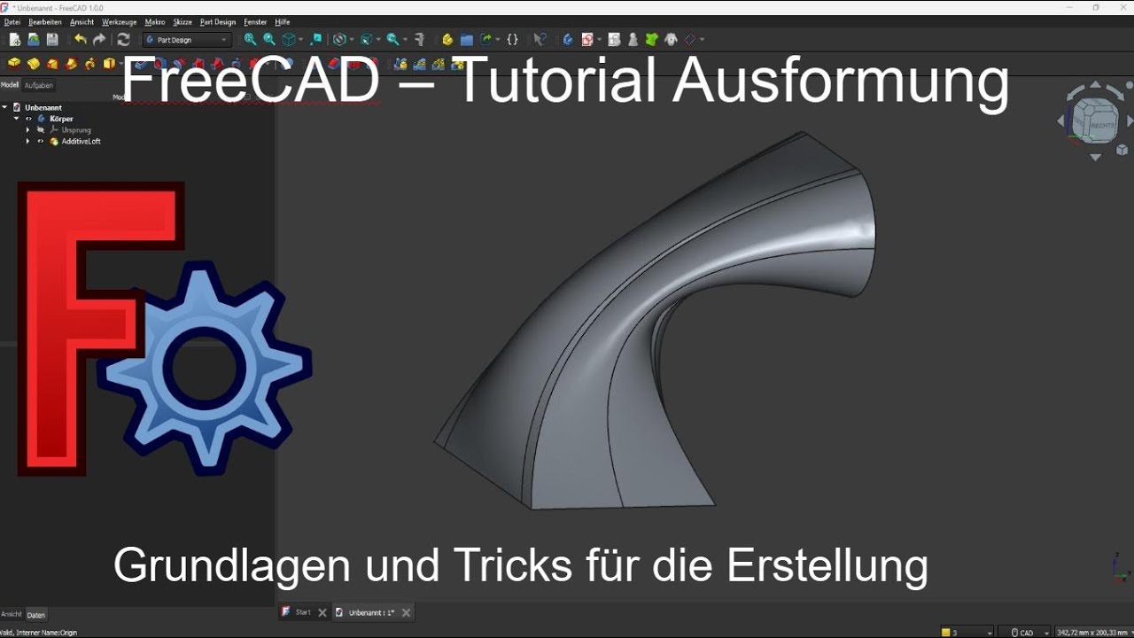 FreeCAD Tutorial Deutsch - 14 - Ausformung