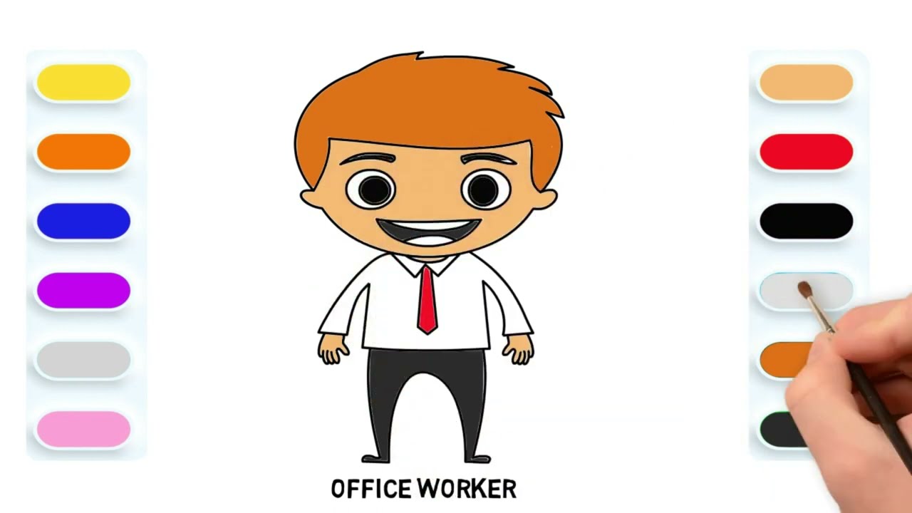 APPRENDRE &Agrave; DESSINER ET COLORIER UN BUREAU - Vid&eacute;o &eacute;ducative pour les enfants