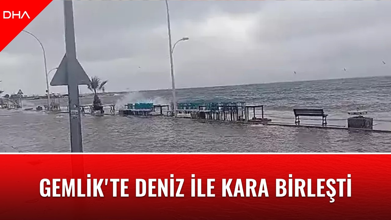 Gemlik'te deniz ile kara birleşti