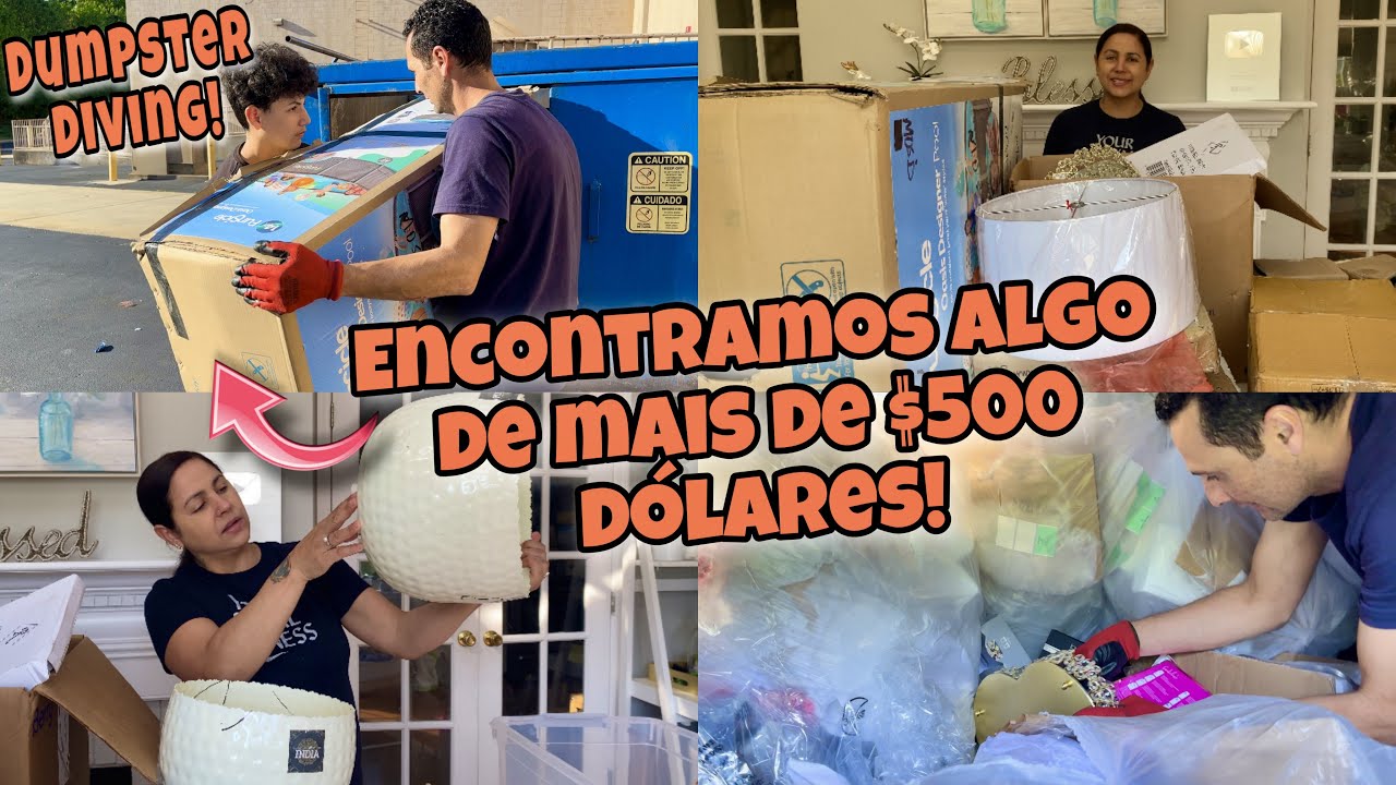 Dumpster diving! Encontramos algo de mais de $500 dólares!🇺🇸