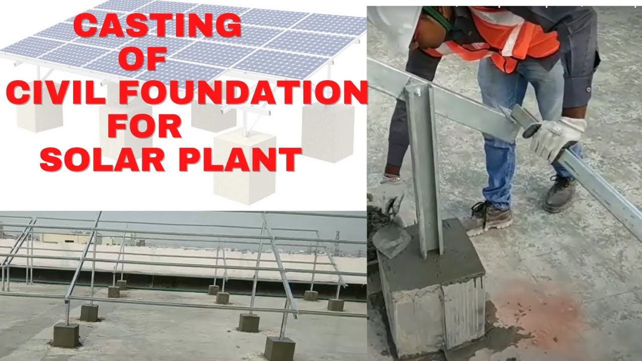 How to make solarfoundation| Concrete|frame size|solar power plant|