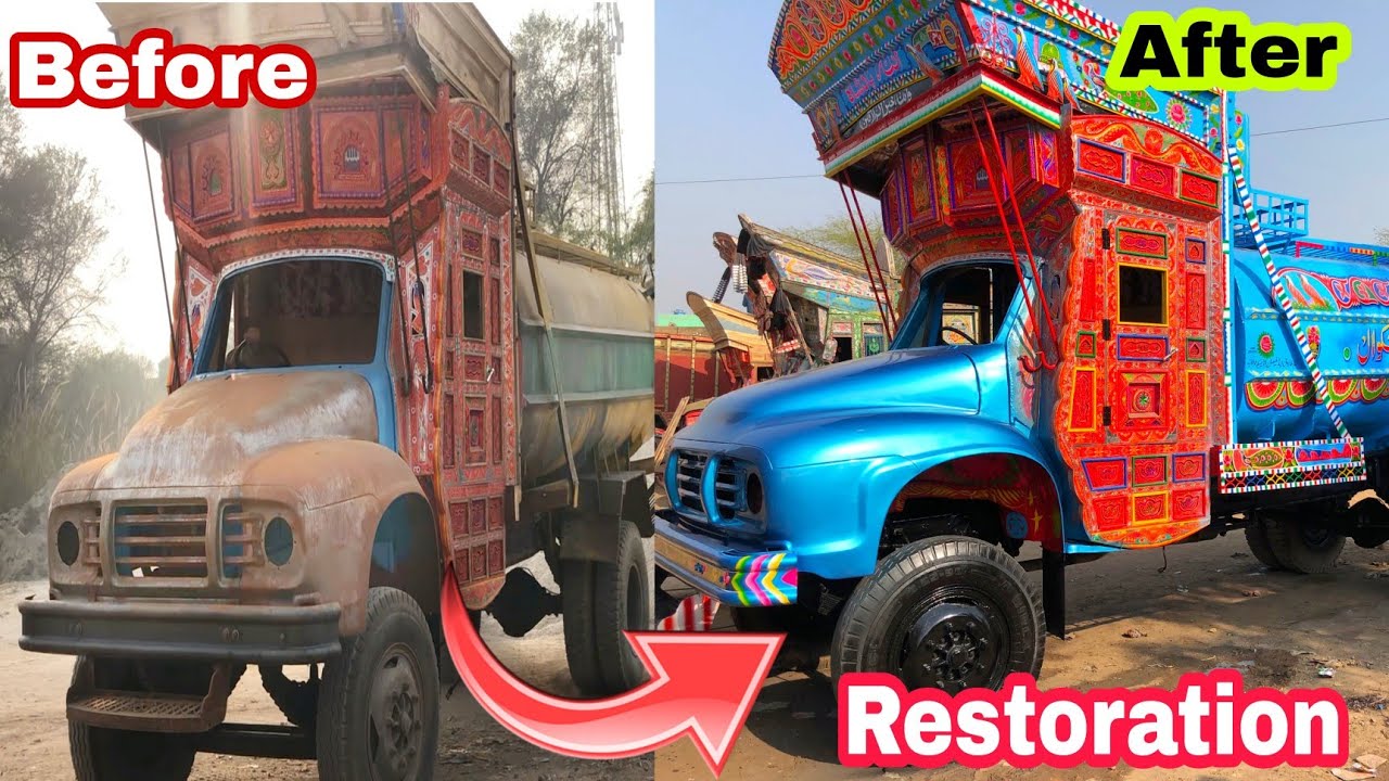 Old bedford Oil Tanker Restoration,Paint job with Pakistani Truck Art