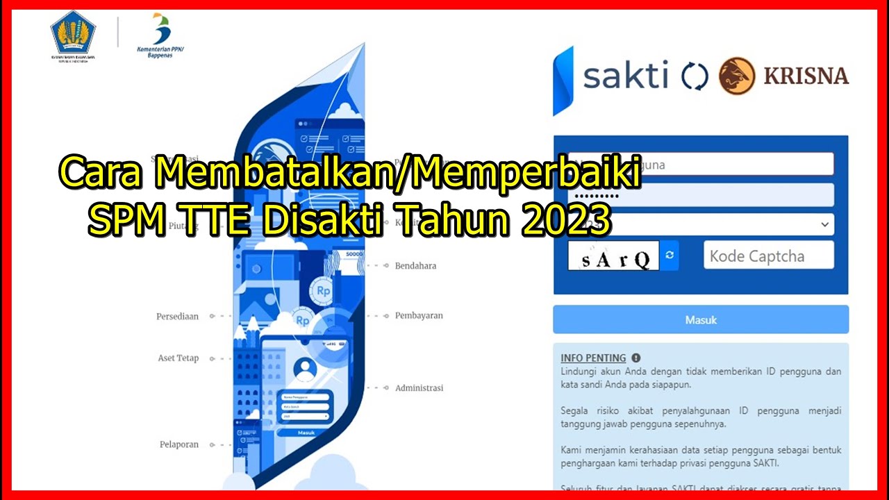 Cara Membatalkan & Memperbaiki SPM Tandatangan Elektronik (TTE) Disakti Tahun 2023-Tolakan SPM KPPN