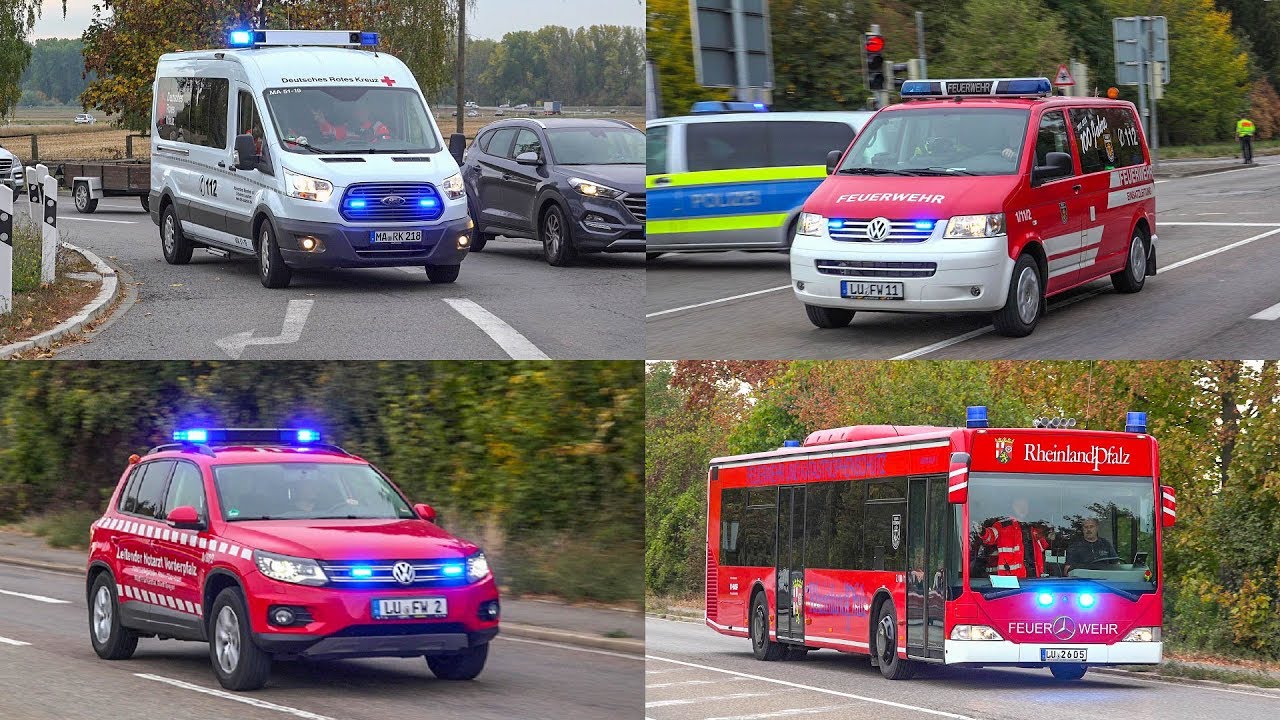 Einsatzfahrten zum schweren Busunglück (MANV) | GRTW, LNA, ELW, u.v.m. | FEUERWEHR & DRK & POLIZEI
