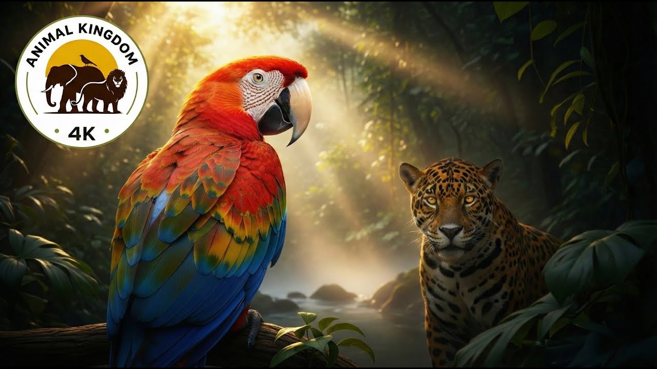 Relaxing Jungle Wildlife | Birds, Animals & Insects in Peaceful Rainforest 4K”