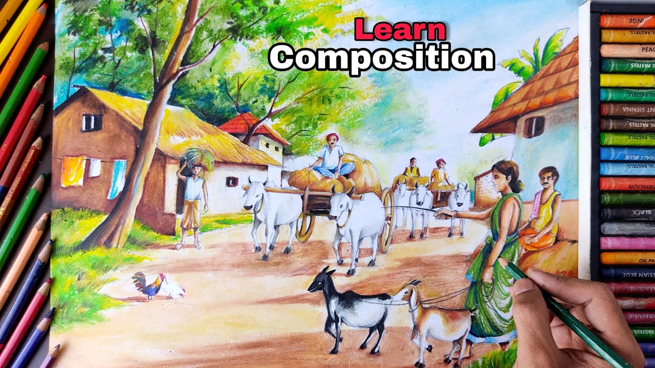 HOW TO DRAW A COMPOSITION WITH HUMAN FIGURE AND ANIMAL FIGURE