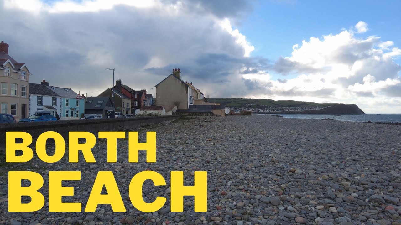 BORTH BEACH In Wales VIRTUAL WALKS. 4k HDR Quality 2022.